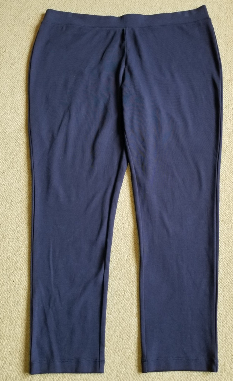 Womens Pants-COLDWATER CREEK-navy cotton stretch 'Endless Comfort Legging'-2X